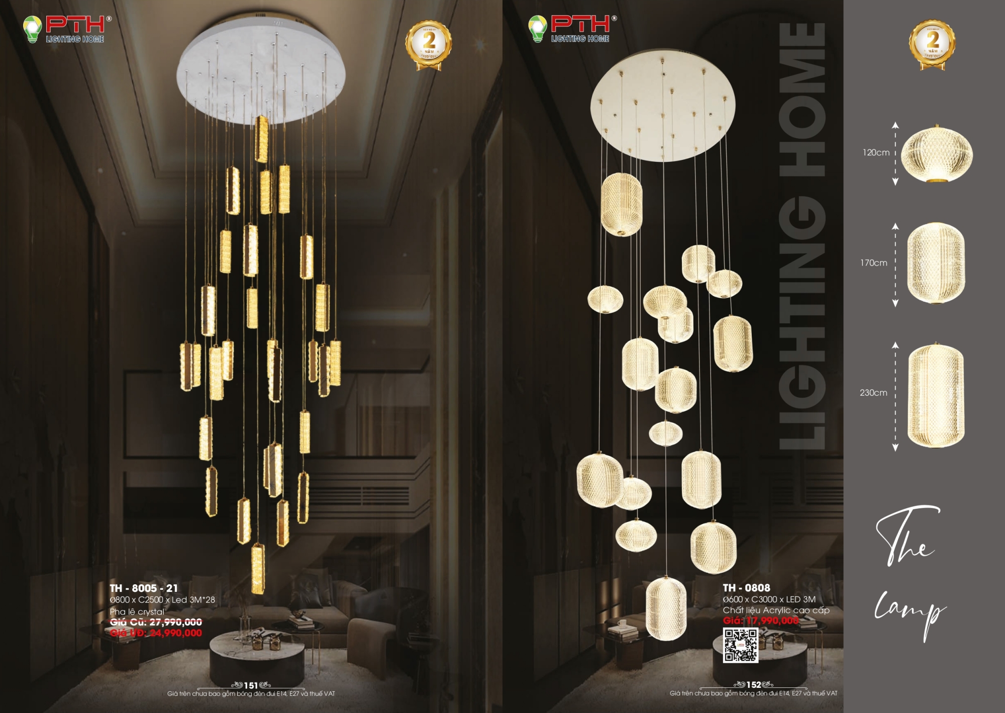 Bảng giá đèn trang trí PTH Lighting Home 2026